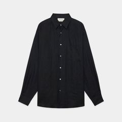 COMFORT FIT SHIRT - BLACK / ヘンプ細布 - コンフォートフィットシャツ / A26A22SH01C