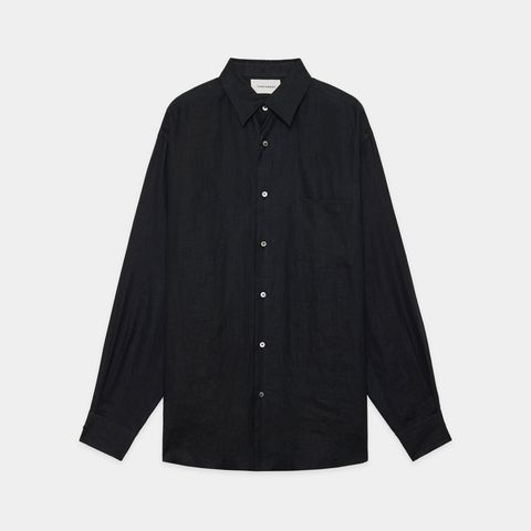 COMFORT FIT SHIRT - BLACK / ヘンプ細布 - コンフォートフィットシャツ / A26A22SH01C