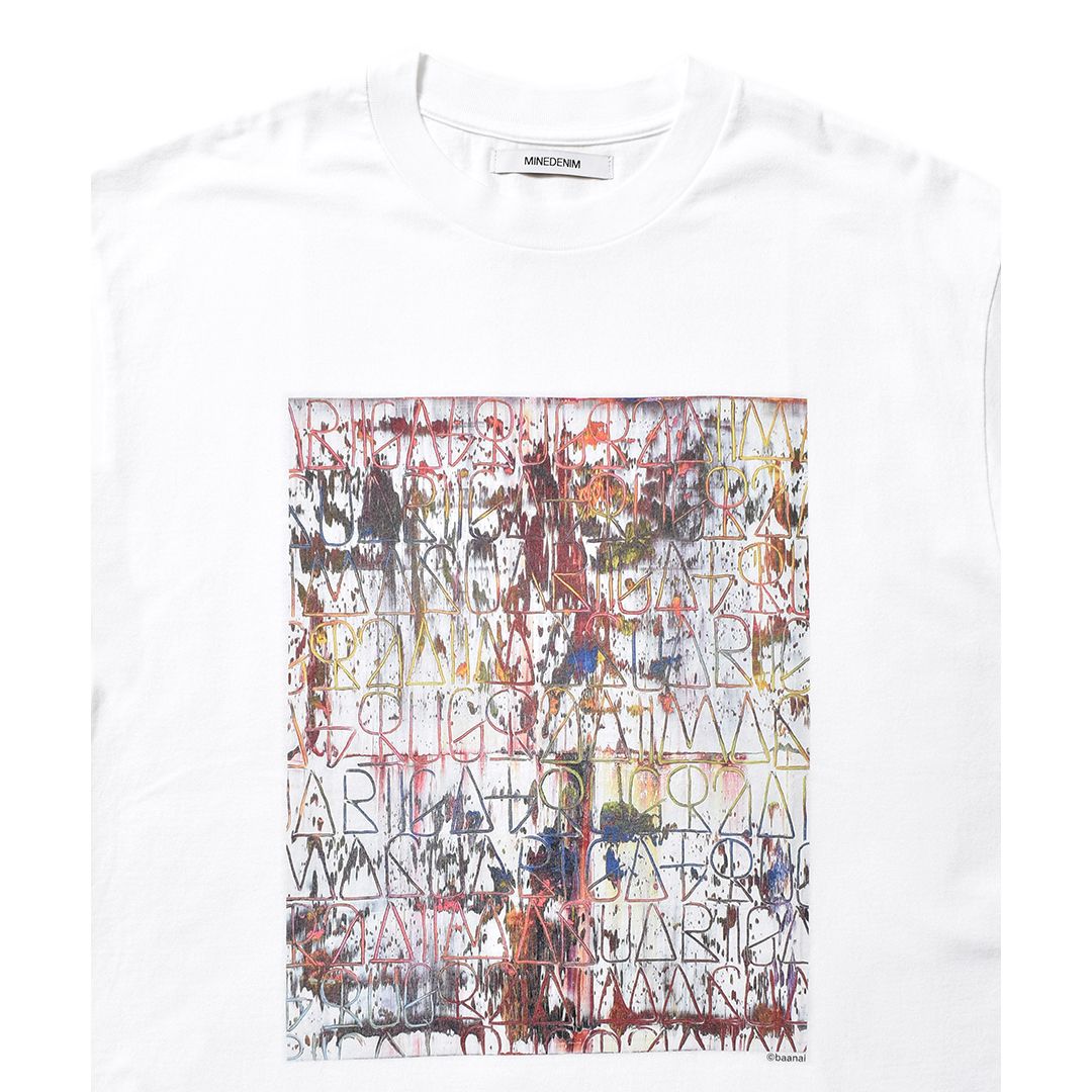 × baanai / "EXPERIMENTALISM" White T-SH EXPERIMENTALISM T-SH / 2206-6002