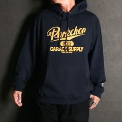 SCRIPT COLLEGE HOODIE - NAVY / プルオーバーパーカー