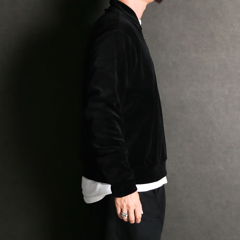 Half Zip Track Jacket - dark navy / オーガニッコットンベロア - ハーフジップトラックジャケット / M25C19CS02C