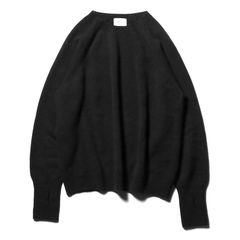 Wholegarment knit sweater - Wool & cashmere & silk - Black / ホールガーメント クルーネックセーター - ウール & カシミヤ & シルク / SNKN-001A