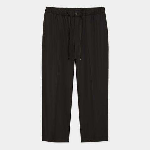 Flat Tapered Easy Trousers - Black / オーガニックGIZA60/3サバイバルクロス® - フラットテーパードイージートラウザーズ / A26C03PT01C