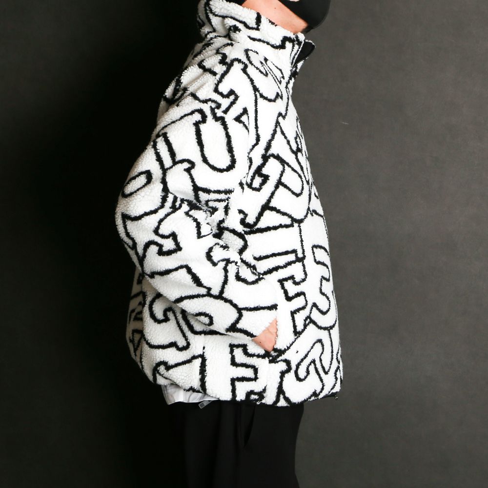 DIAGONAL LOGO BOA JACKET / ダイアゴナルロゴ ボア トラックジャケット / USO-21055