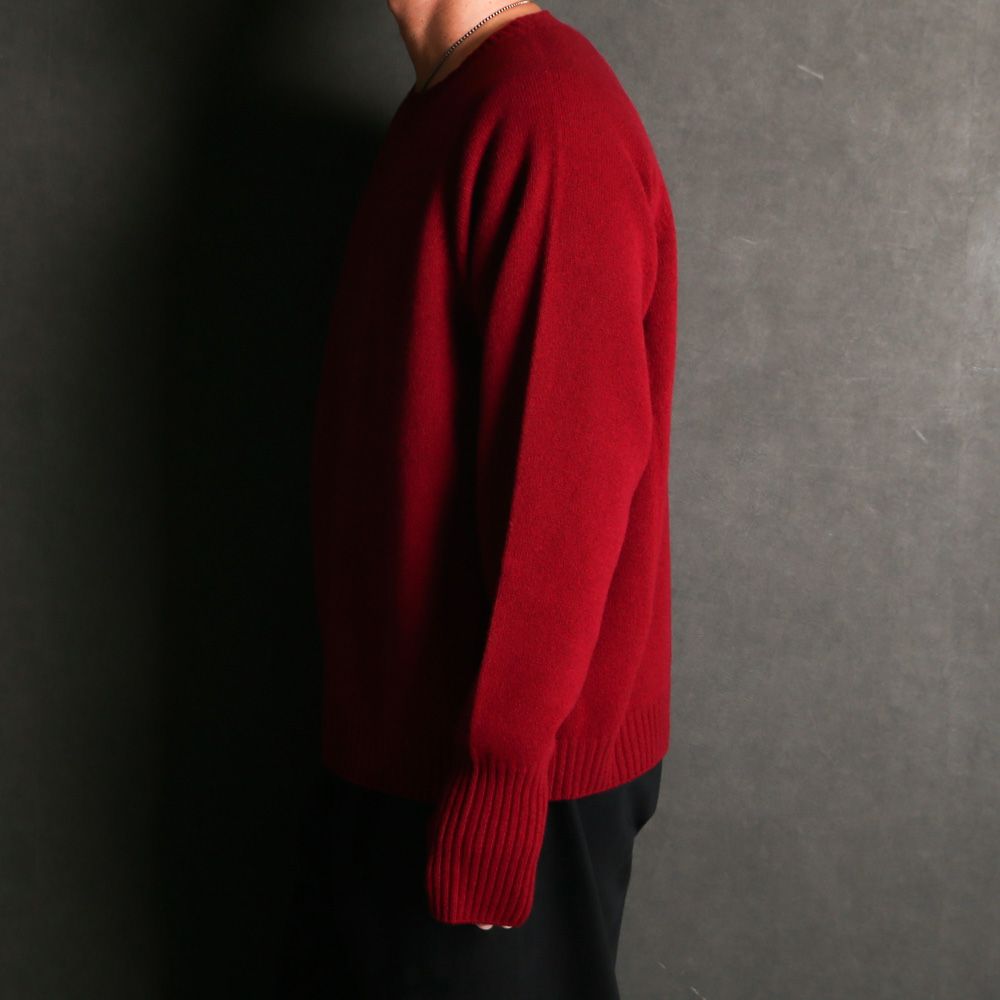 Seamless knit sweater - Wool & cashmere & silk / シームレス クルーネックセーター - ウール & カシミヤ & シルク / SN-592B