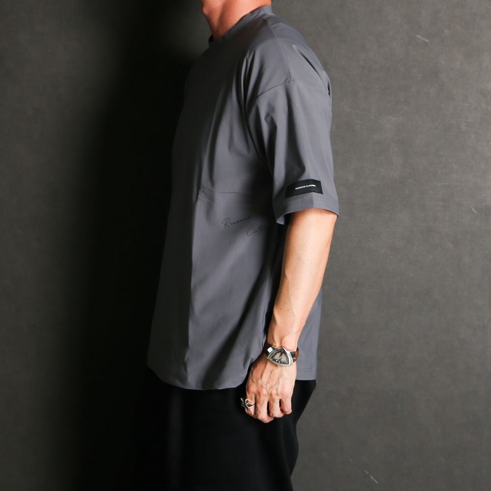 SIDE RC OVER TEE - GREY / オーバーサイズ ナイロンTシャツ / RC39-T-004