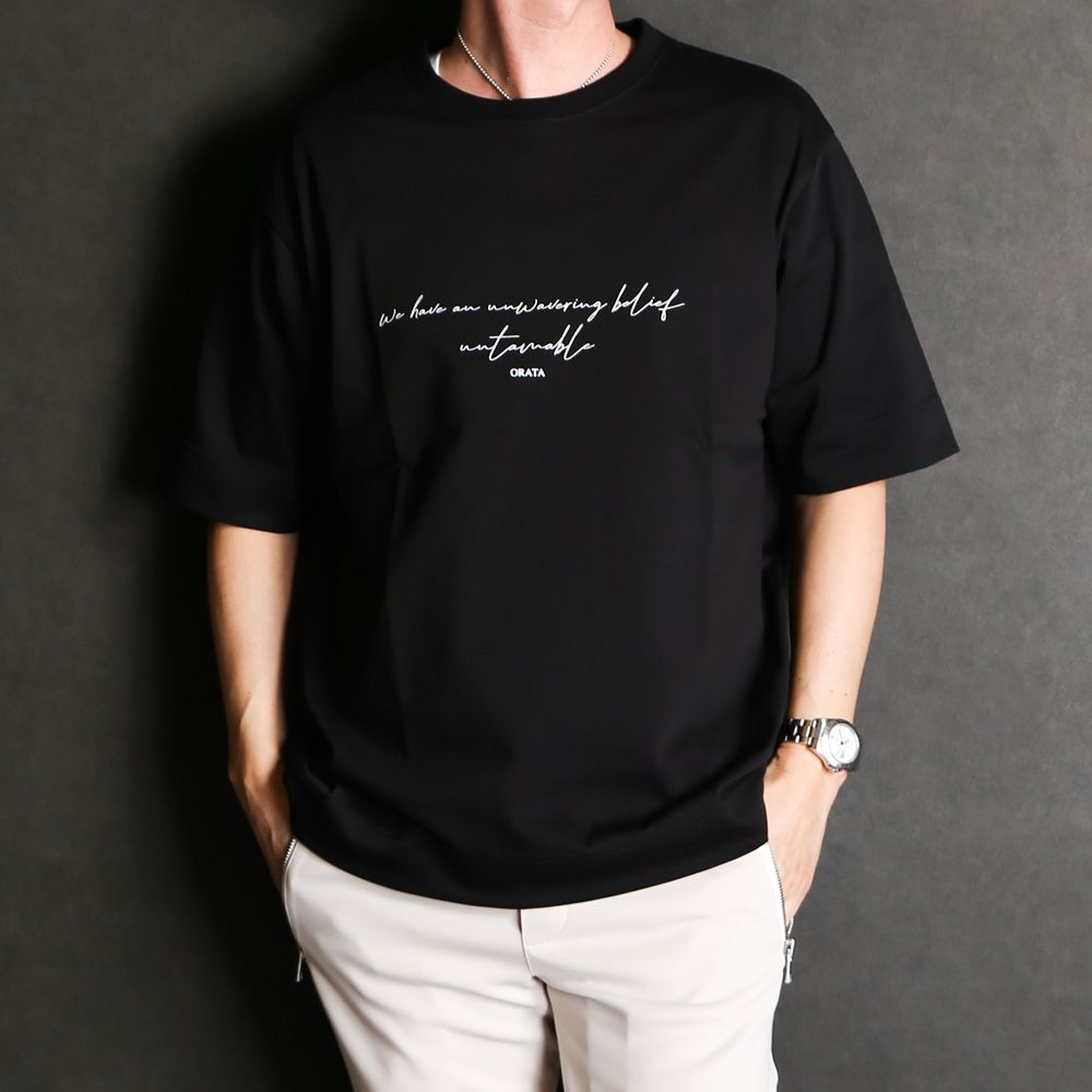 Cursive message T / メッセージロゴ オーバーTシャツ / OR1-T-001