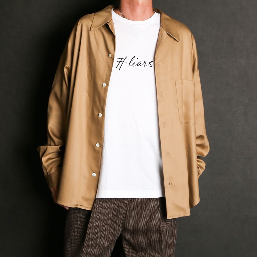 Regular fit big shirt - Rayon poly gabardine / レギュラーフィット ビッグシャツ ギャバジン / SN-411B