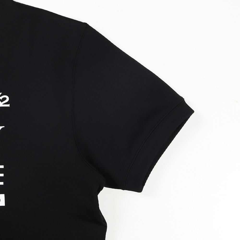 SPIRAL KNIT ZIP TEE - BLACK  / グラフィック ニットTシャツ / 15013