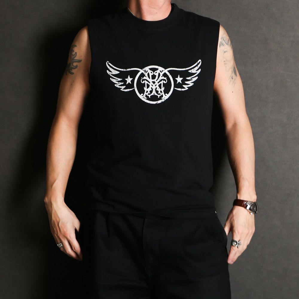 “AERO-KMY” Short N/S Tee T/C - BLACK / ノースリーブ Tシャツ / G16TS093