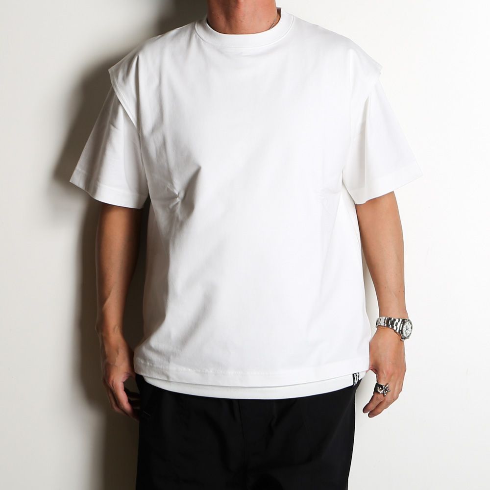 【ラスト1点-サイズ2】 THE FUNCTIONAL LAYERED S/S TEE WITH BREATHABLE - WHITE / 2401002