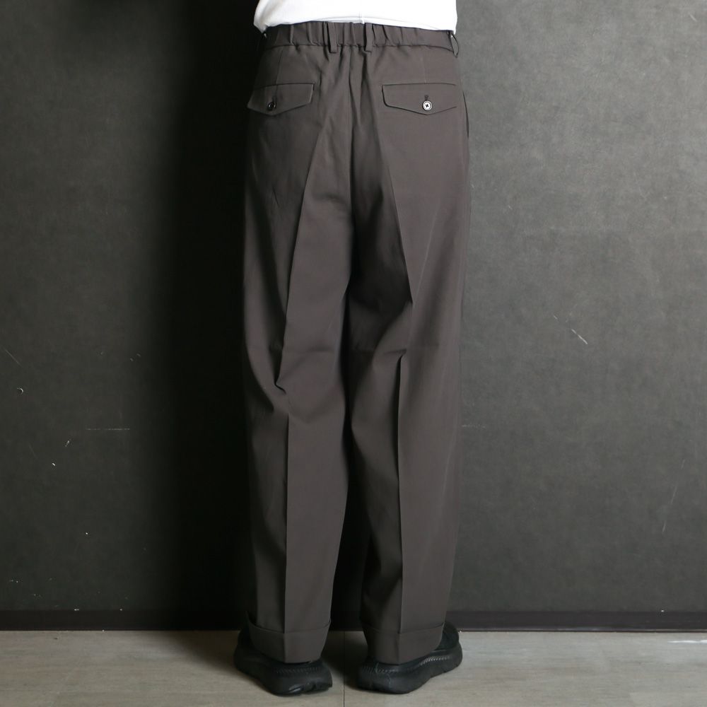 DOUBLE PLEATED SEMI EASY TROUSERS - CHARCOAL / 60/2オーガニック強燃ボイル3/2ツイル - ダブルプリーテッドセミイージートラウザーズ / A26A16PT01C