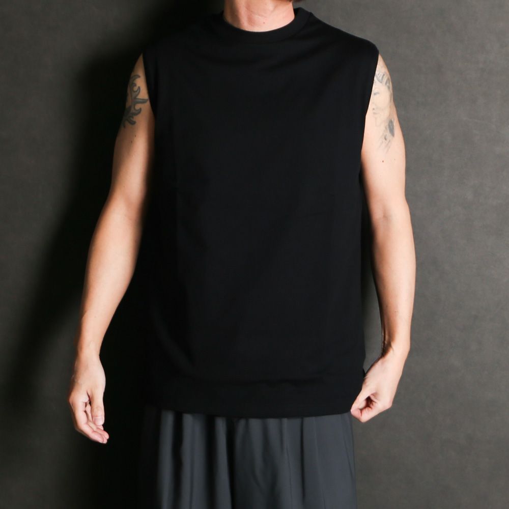 SLEEVELESS TEE - BLACK / オーガニックコットン40/2天竺 - スリーブレスTEE / M26A13CS03A