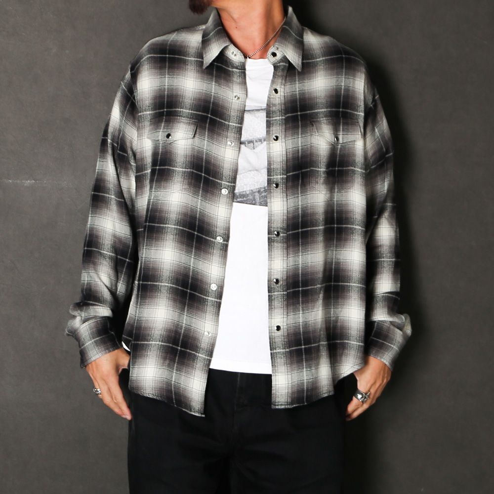 R.Flannel Ombre Western Shirt  - BLT / MDFBF10502