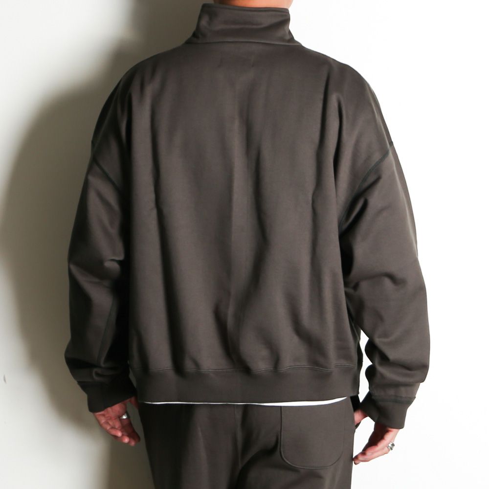 SHORT QUARTER ZIP PULLOVER - CHARCOAL / オーガニックコットンヘビー吊裏毛 - ショートクォータージッププルオーバー / A25D03CS02C