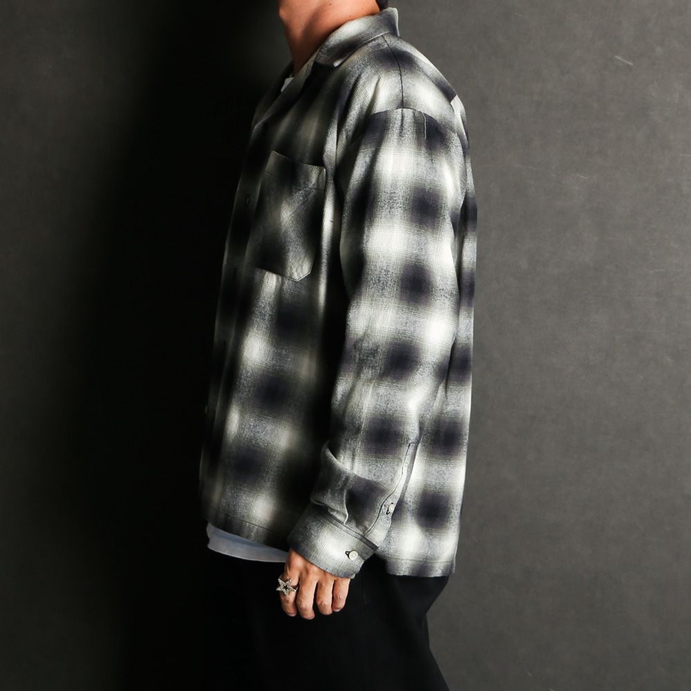 C.Flannel Ombre Open Collar SH - BLT / 2509-5004