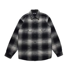 Heavy Cotton Flannel Ombre Work Shirt  - BLT / MDFBF09503
