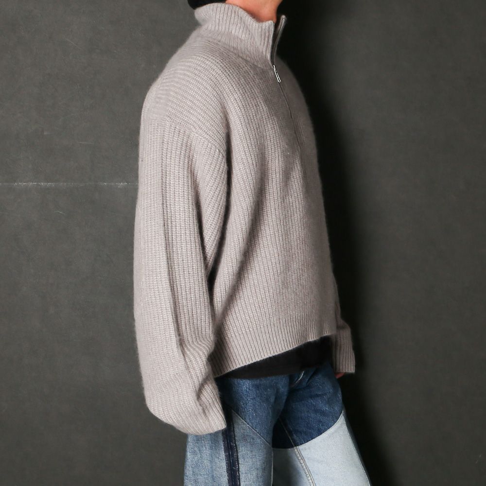 RACCON HALF ZIP KNIT - GREIGE / ハーフジップニット / VTM-26-K-106