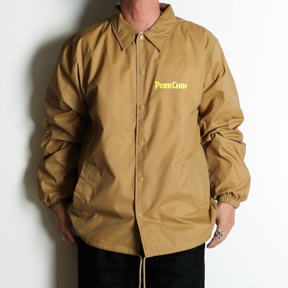 BURNING LOGO COACH JKT - KHAKI / コーチジャケット