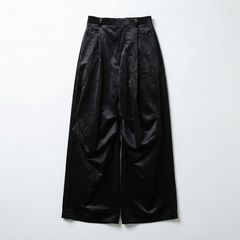 "Velvet" Draped Velvet Tuck Pants - Black / ベルベット タックパンツ / TA26AW-PT066
