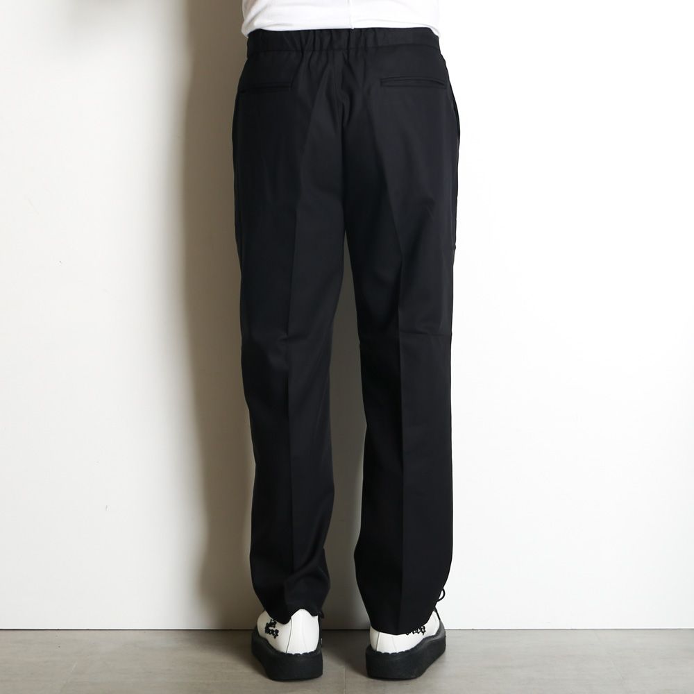 Flat Tapered Easy Trousers - Black / オーガニックGIZA60/3サバイバルクロス® - フラットテーパードイージートラウザーズ / A26C03PT01C