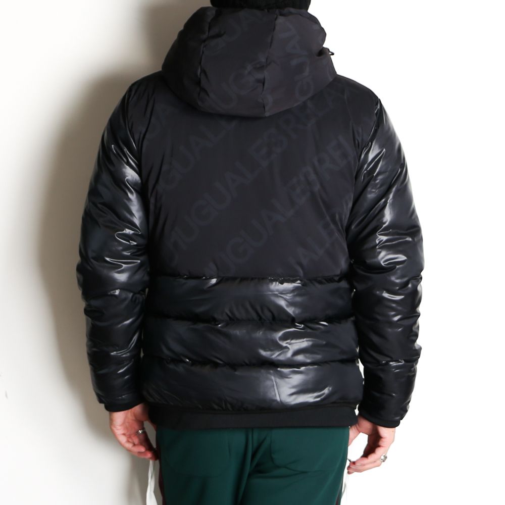 DIAGONAL LOGO HOODIE / 総柄ロゴパデッドパーカー / USO-22072
