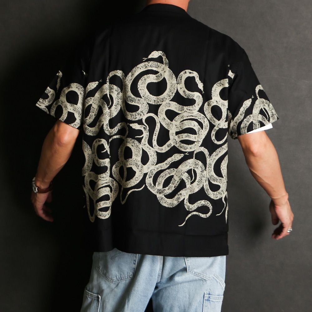 SNAKE PATTERN PANEL S/S SH / スネークパターン オープンカラーシャツ / CL-26SS004ULT