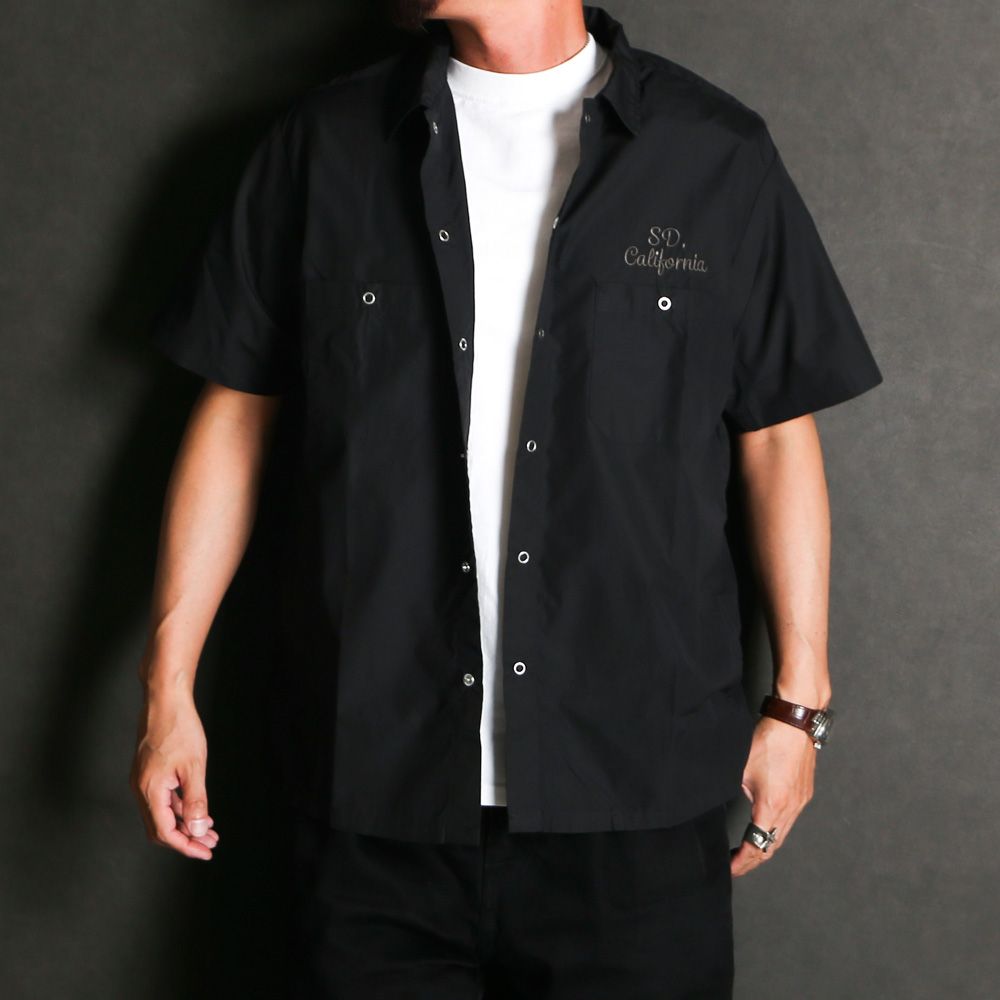 SD Dress Work Shirt SS - Black / ワークシャツ / SHOSD220