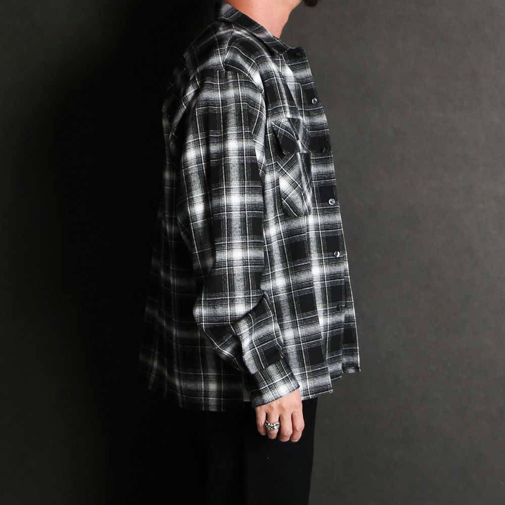 Ombre Check L/S Shirt (26ss) - BLK / オンブレチェックシャツ / HS-020526