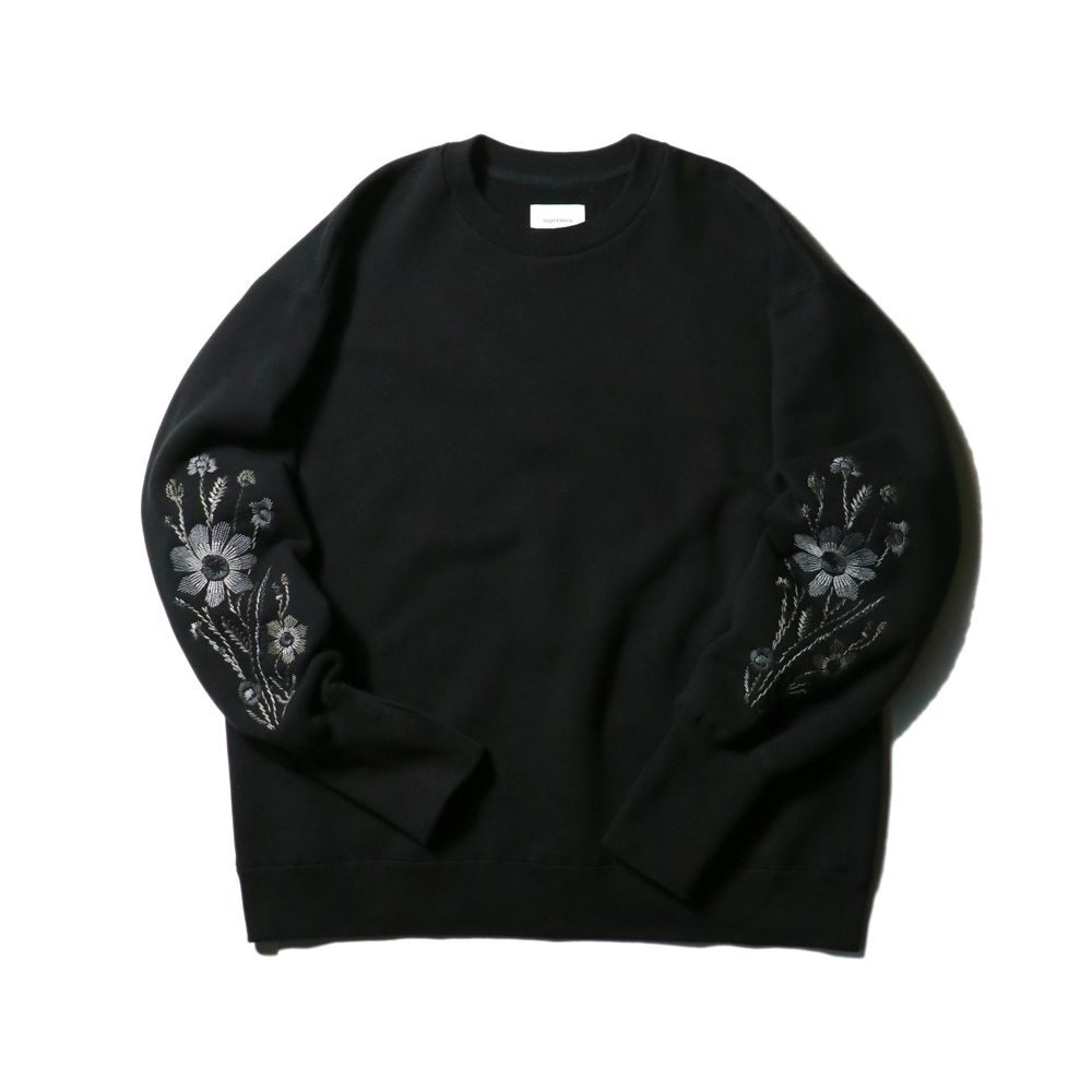 Embroidered Jacquard Crewneck Sweatshirt - Black / クルーネック スウェット / SN-632A
