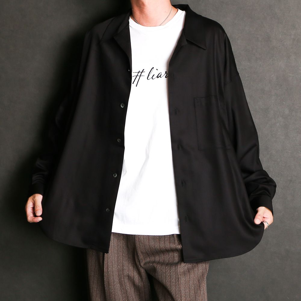 Regular fit big shirt - Rayon poly gabardine / レギュラーフィット ビッグシャツ ギャバジン / SN-411A