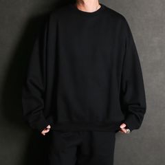 HUGE SWEAT - BLACK / オーガニックコットンヘビー吊裏毛 - ヒュージスウェット / A26A09CS01C