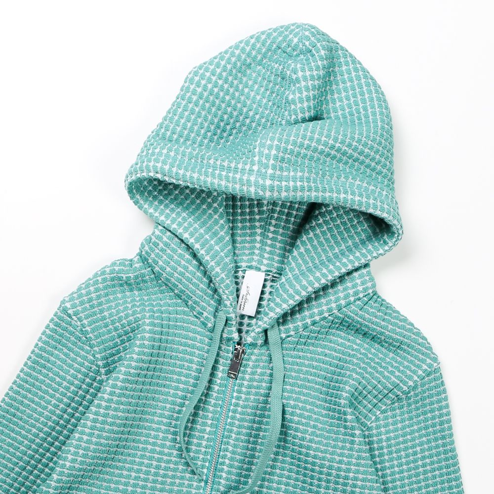 Seagreen - BIG WAFFLE Hoodie / ビッグワッフル ジップアップパーカー