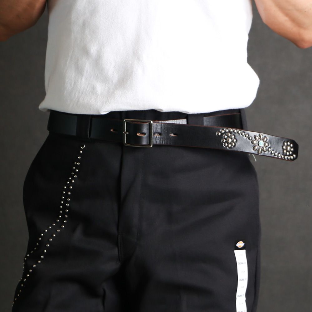 Belt End Only #25 Turquoise LG 1.25 - Black / ベルト / BLZAD430
