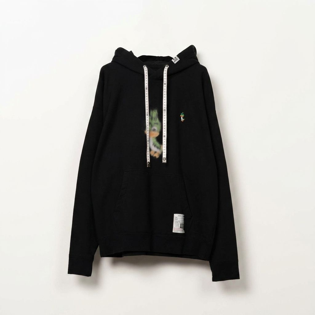 Leon Printed Hoodie - Black / レオン プリント フーディー / J17HD781