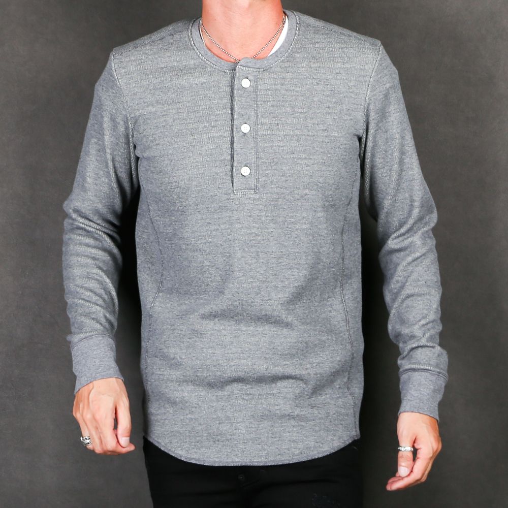 henley long-T(back boa) / ボアフリース ヘンリーネックTシャツ / 7907 lj88s