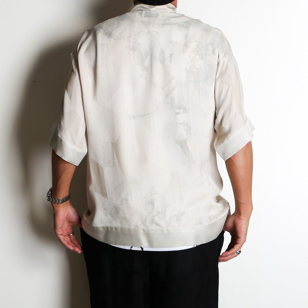 "GEOMETRIC JACQURD" RAYON CUPRA SHIRT / 半袖シャツ / TA24SS-SH059