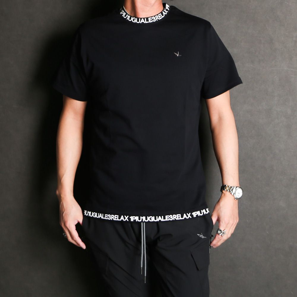 COLLAR LOGO T-SHIRT - BLACK / ネックロゴ Tシャツ / UST-24014