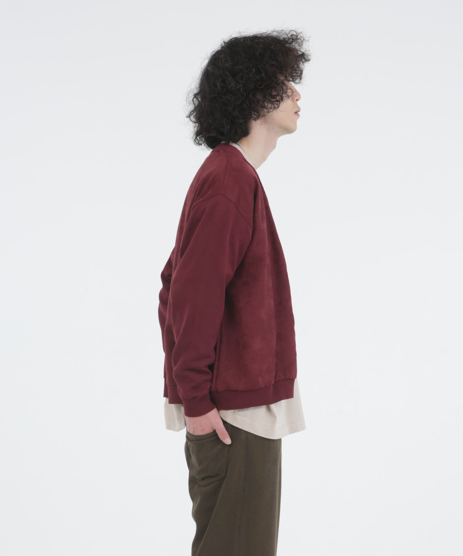 ECO SUEDE COMBI KNIT CD / エコスエード ニットカーディガン / 278208