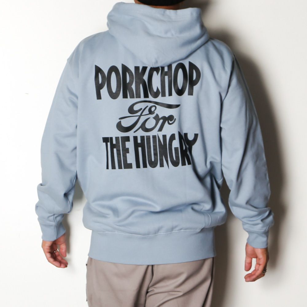 HUNGRY ZIP UP HOODIE - STONE BLUE / ジップアップパーカー