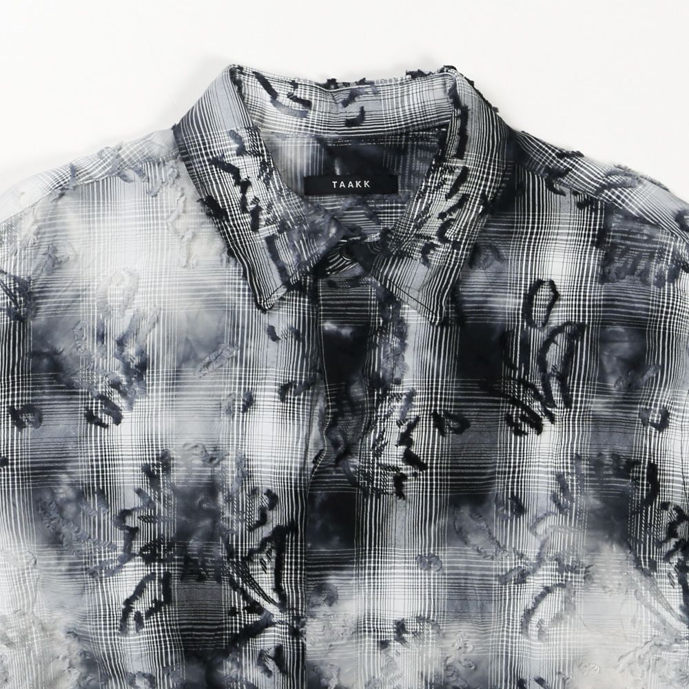 "Tie-Dye Check" Regular Shirt - Black / タイダイチェック レギュラーシャツ / TA26SS-SH023