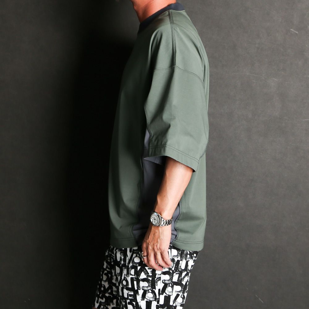 CREW NECK HALF SLEEVE T-SHIRT - GREEN / 9241-CS53-033