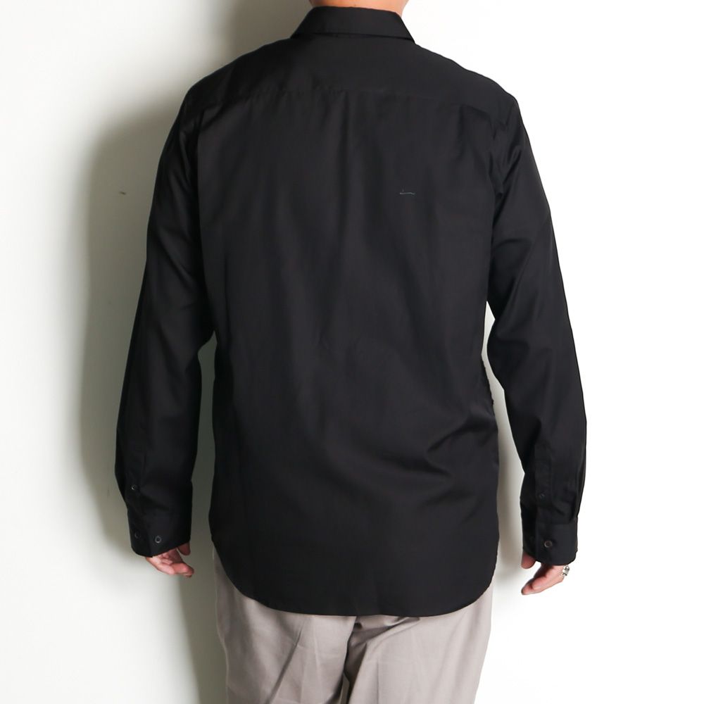 "Tape Embroidery" Embroidery Shirt - Black / レギュラーカラーシャツ / TA26AW-SH046