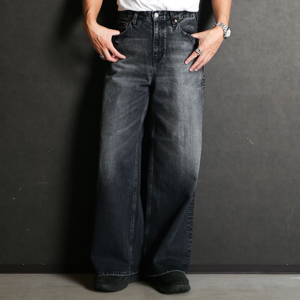 ×HAGUN / WIDE PIPE DENIM PANTS - BLACK / バギーシルエット デニムパンツ / VTM-25-P-103