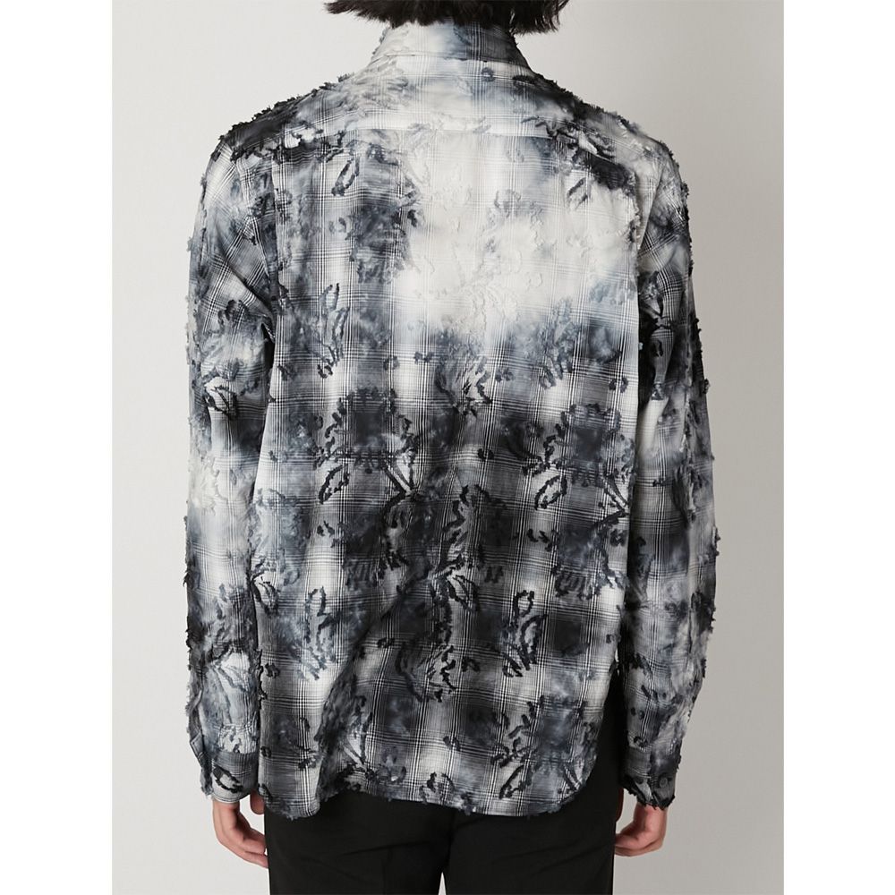 "Tie-Dye Check" Regular Shirt - Black / タイダイチェック レギュラーシャツ / TA26SS-SH023