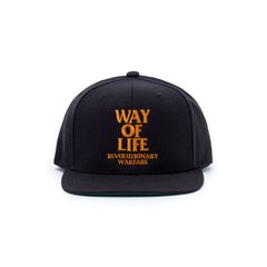 EMBROIDERY CAP "WAY OF LIFE" - BLACK × MARI GOLD / 24'SPA-0102