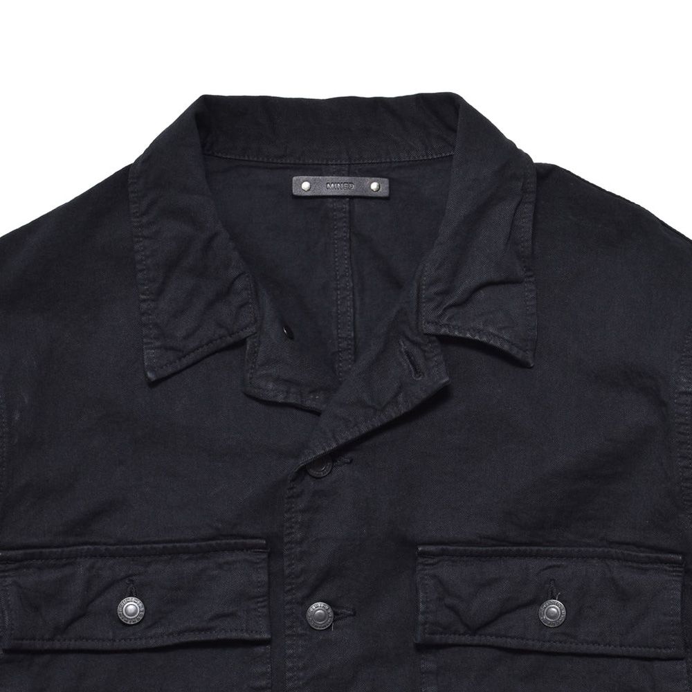 Cotton Linen Light Chino Shirt JKT - BLK / 2604-8003
