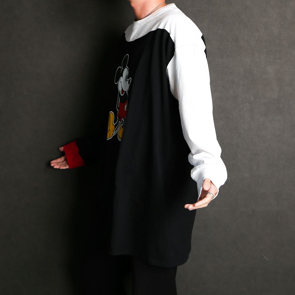 MICKEY ASYMMETRIC LONG SLEEVE TEE / Tシャツ / MIMI-TEE-U06