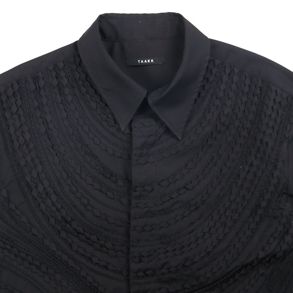 "Tape Embroidery" Embroidery Shirt - Black / レギュラーカラーシャツ / TA26AW-SH046