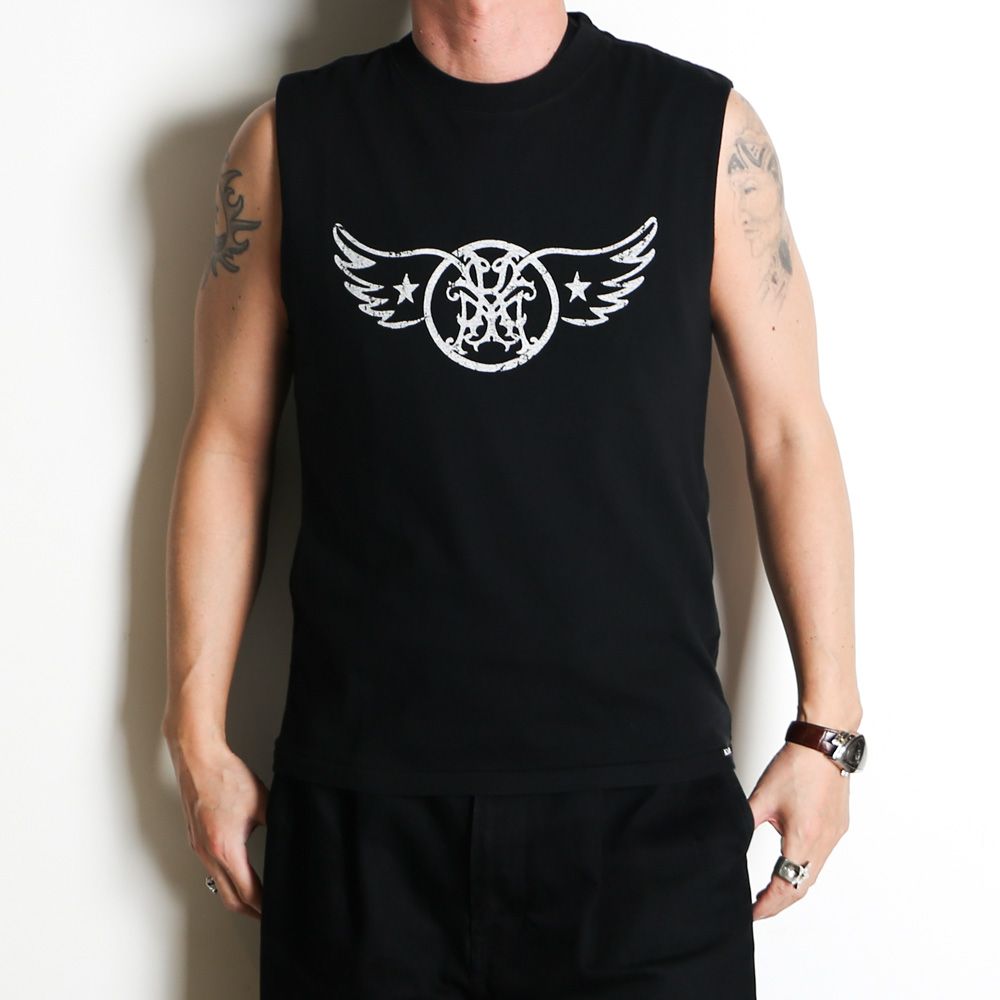 “AERO-KMY” Short N/S Tee T/C - BLACK / ノースリーブ Tシャツ / G16TS093